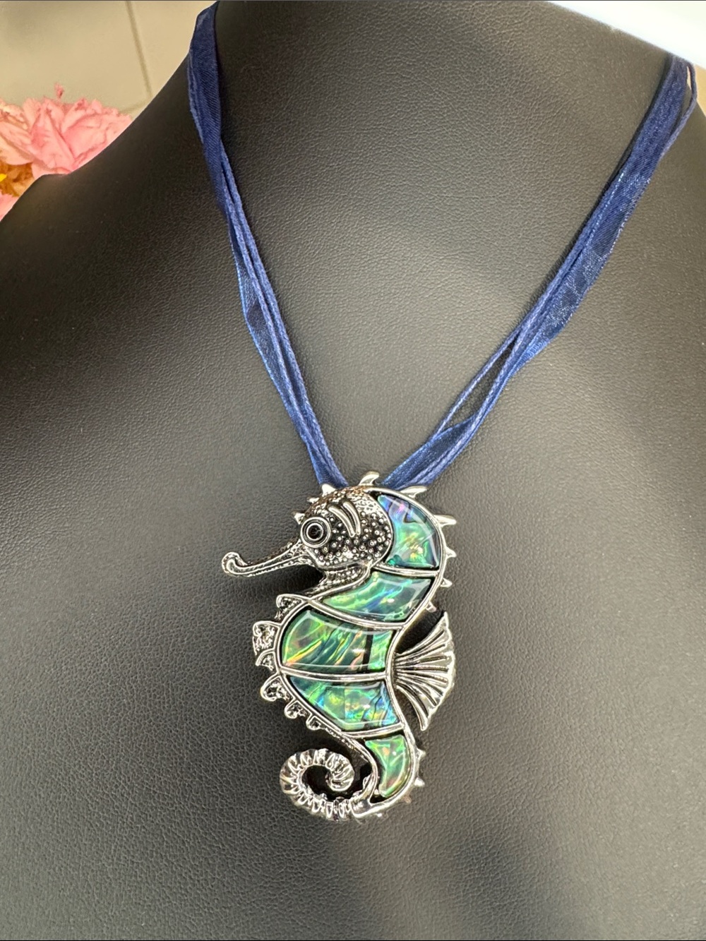 Seahorse Abalone Pendant Necklace: N2033